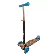 Háromkerekű robogó MAXI SCOOTER világító kerekekkel, KÉK DRAGON