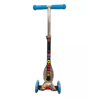 Háromkerekű robogó MAXI SCOOTER világító kerekekkel, KÉK DRAGON