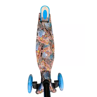 Háromkerekű robogó MAXI SCOOTER világító kerekekkel, KÉK DRAGON