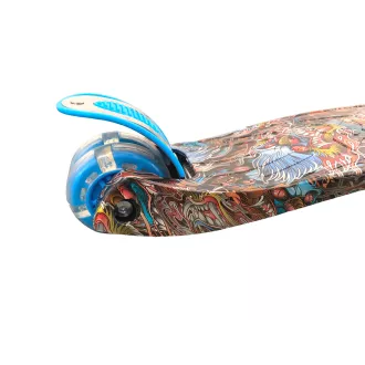 Háromkerekű robogó MAXI SCOOTER világító kerekekkel, KÉK DRAGON