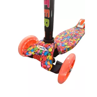 Háromkerekű robogó MAXI SCOOTER világító kerekekkel, BONBON vagy