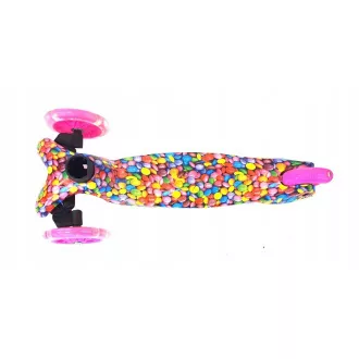 Háromkerekű robogó MAXI SCOOTER világító kerekekkel, BONBON, rózsaszínű