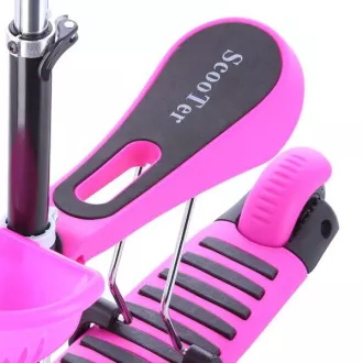 MINI SCOOTER 2in1 háromkerekű robogó LED kerekekkel, rózsaszínű