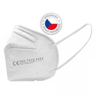 Légzőmaszk/védőmaszk FFP3, fehér, 20 db, made in CZ