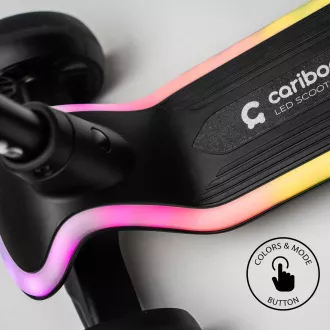 Gyerek háromkerekű robogó Cariboo LEDstar, fekete