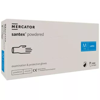 SANTEX POWDERED - Latex púderes testkesztyű, 100 db, L