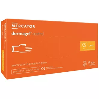 DERMAGEL COATED - Latex púdermentes testkesztyű, polimer belső réteg, 100 db, S