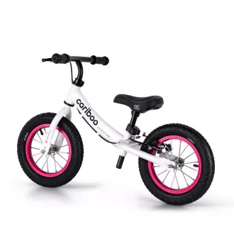 MOVINO Cariboo ADVENTURE gyermek kerékpár fékkel, felfújható kerekekkel 12'', fehér és rózsaszín, fehér és rózsaszín