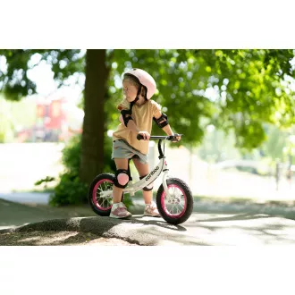 MOVINO Cariboo ADVENTURE gyermek kerékpár fékkel, felfújható kerekekkel 12'', fehér és rózsaszín, fehér és rózsaszín