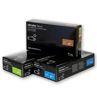 NITRYLEX BLACK - Nitril kesztyű (púdermentes) fekete, 100 db, XS