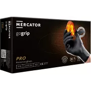 MERCATOR® GOGRIP - Nitril kesztyű, púdermentes, 50 db, fekete, XL