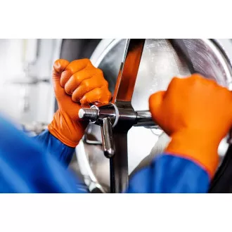 MERCATOR® GOGRIP - Nitril kesztyű, púdermentes, 50 db, narancssárga, L