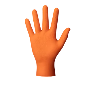 MERCATOR® GOGRIP - Nitril kesztyű, púdermentes, 50 db, narancssárga, XL