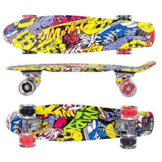 Pennyboard ENERO STREET-ART, 56 cm, LED kerekekkel