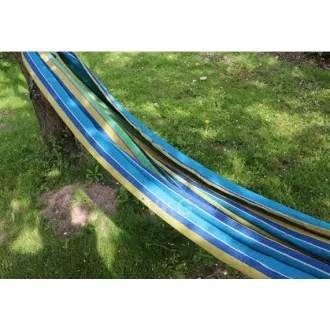 Összecsukható pamut függőágy, zöld-kék, 260x80cm