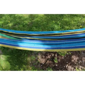 Összecsukható pamut függőágy, zöld-sárga-kék, 260x80cm Összecsukható pamut függőágy, zöld-sárga-kék, 260x80cm