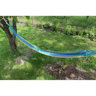 Összecsukható pamut függőágy, zöld-sárga-kék, 260x80cm Összecsukható pamut függőágy, zöld-sárga-kék, 260x80cm