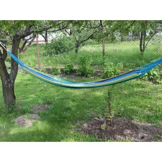 Összecsukható pamut függőágy, zöld-sárga-kék, 260x80cm Összecsukható pamut függőágy, zöld-sárga-kék, 260x80cm