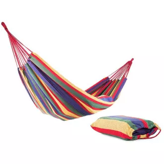 Pamut függőágy, piros és lila, dupla - 270x150cm Pamut függőágy, piros és lila, dupla - 270x150cm