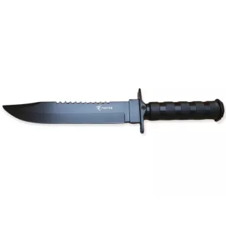 Taktikai kés MILITARY FINKA SURVIVAL 35 cm fekete/ezüst, Fekete