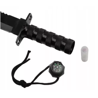 Taktikai kés MILITARY FINKA SURVIVAL 35 cm fekete/ezüst, Fekete