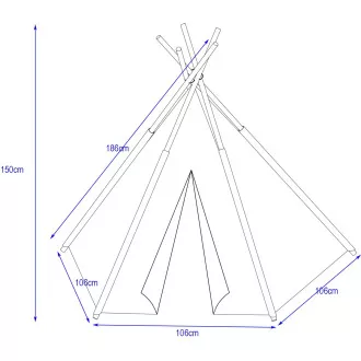 Gyerek sátor Teepee INDIANS, méretek 106x106x150cm Gyerek sátor Teepee INDIANS, méretek 106x106x150cm