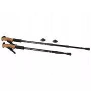 Nordic Walking túrabotok ergonomikus parafa nyéllel, 135 cm, 2 db, Fekete