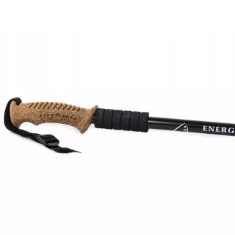 Nordic Walking túrabotok ergonomikus parafa nyéllel, 135 cm, 2 db, Fekete