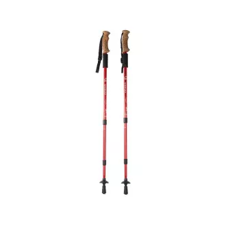 Nordic Walking túrabotok ergonomikus parafa nyéllel, 135 cm, 2 db, Fekete