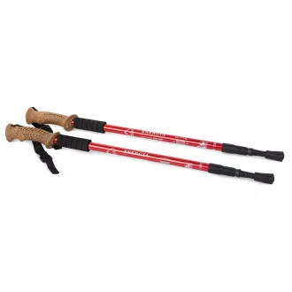 Nordic Walking túrabotok ergonomikus parafa nyéllel, 135 cm, 2 db, Fekete