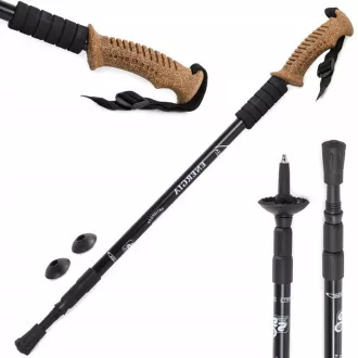 Nordic Walking túrabotok ergonomikus parafa nyéllel, 135 cm, 2 db, Kék