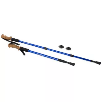 Nordic Walking túrabotok ergonomikus parafa nyéllel, 135 cm, 2 db, Kék