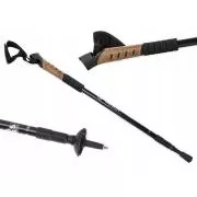Nordic Walking túrabotok parafa nyéllel, 135 cm, 2 db, Fekete