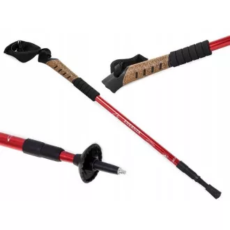 Nordic Walking túrabotok parafa nyéllel, 135 cm, 2 db, Fekete