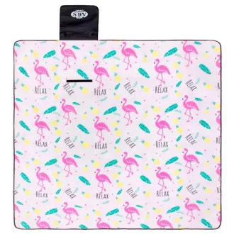Piknik takaró 200x200 PINK FLAMINGO