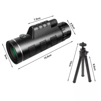 Egycsöves 40x60 turista távcső állvánnyal telefonhoz GENETIC-OPTIC