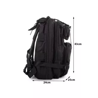 Katonai túra hátizsák 30 l, Fekete