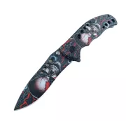 Összecsukható taktikai kés SKULL 20 cm, Piros