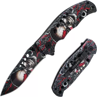 Összecsukható taktikai kés SKULL 20 cm, Piros