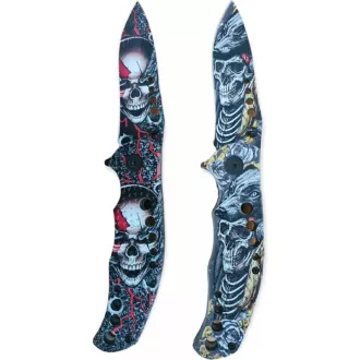 SKULL taktikai összecsukható kés 20 cm, Sárga