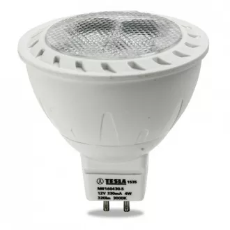 TESLA - LED MR160430-5, izzó GU5,3 MR16, 4W, 12V, 320lm, 20 000h, 3000K melegfehér, 38°
