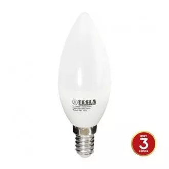 TESLA - LED CL140540-4, CANDLE gyertyaizzó, E14, 5W, 230V, 470lm, 15 000h, 4000K hideg fehér