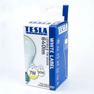 TESLA - LED BL270927-5D, izzó BULB E27, 9W, 230V, 806lm, 30 000h, 2700K meleg fehér, 200°, st