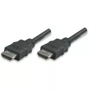 MANHATTAN HDMI kábel Ethernet, árnyékolt, 1m, Fekete