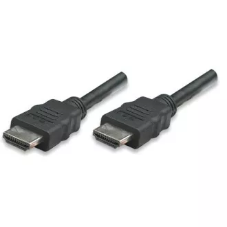 MANHATTAN HDMI kábel Ethernet, árnyékolt, 1m, Fekete