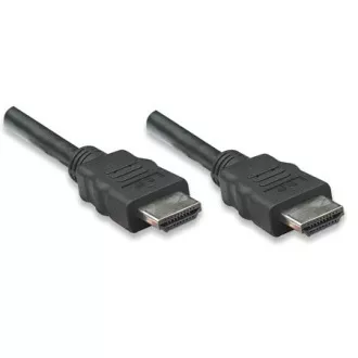 MANHATTAN HDMI kábel Ethernet, árnyékolt, 1m, Fekete