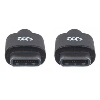 MANHATTAN Hi-Speed USB-C kábel, C típusú csatlakozóból C típusú csatlakozóba, 0, 5m, fekete