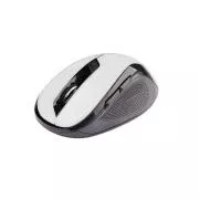 C-TECH egér WLM-02, fekete-fehér, vezeték nélküli, 1600DPI, 6 gomb, USB nano vevő