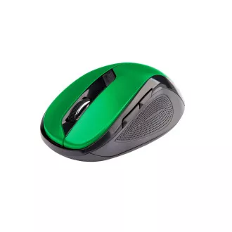 C-TECH egér WLM-02, fekete-zöld, vezeték nélküli, 1600DPI, 6 gomb, USB nano vevő