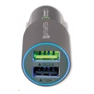 4smarts Rapid Quick Charge autós töltő, 2x USB, 3 A, szürke